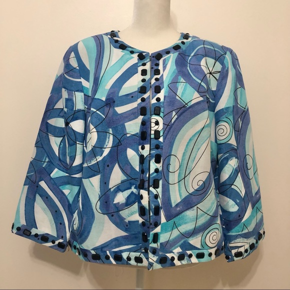 Sigrid Olsen Abstract Print Jacket - Picture 1 of 9